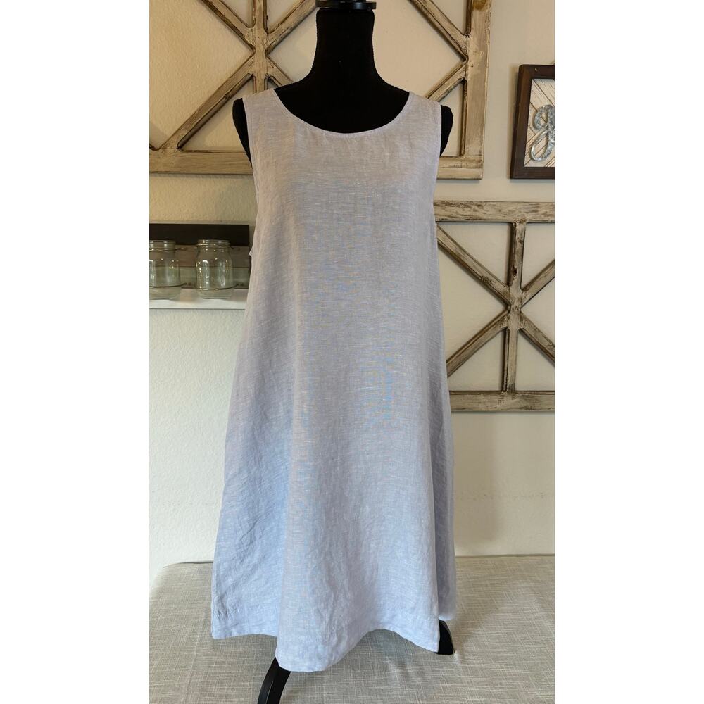 CYNTHIA ROWLEY NWT Sz L 100% Washable Linen Sleeveless Shift Dress / Cover Up